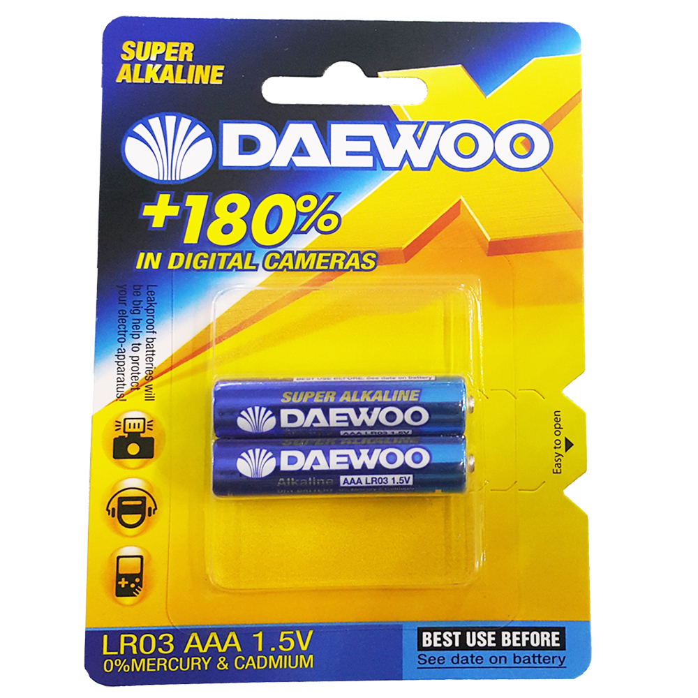 باتری نیم قلمی دوو آلکاالین BATTERY DAEWOO AAA